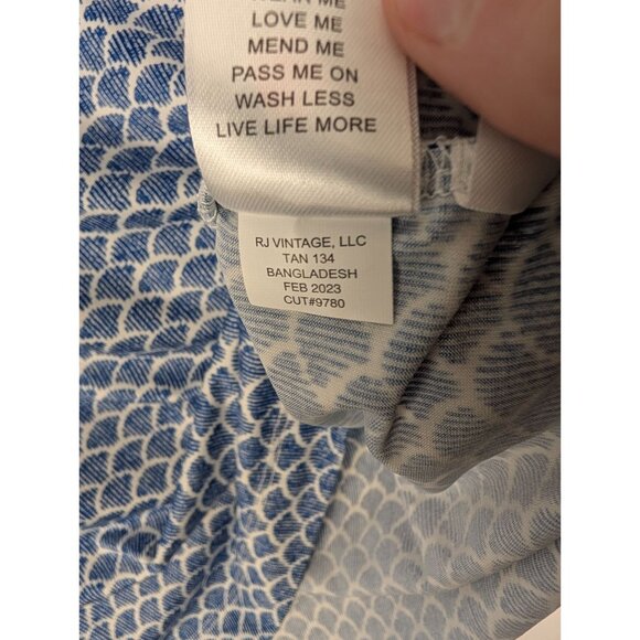 Tailor Vintage Shirt Mens Medium Blue Golf Polo Surf The Web Shells Pattern - Picture 6 of 10